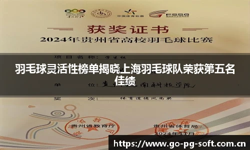 羽毛球灵活性榜单揭晓上海羽毛球队荣获第五名佳绩